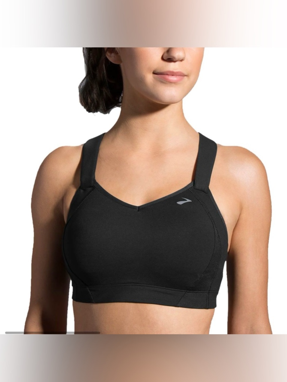 Brooks Sport Bra NWT Juno Black Gold 38C Adjustable